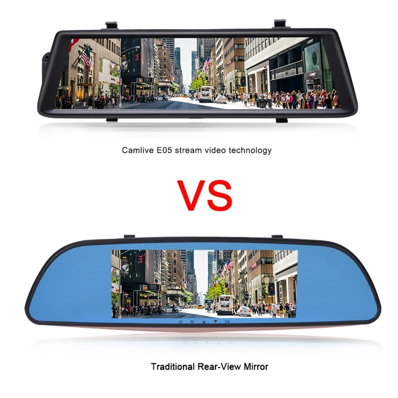 Camlive Spiegel Dash Kamera 10 Inch Ips 4G Gps Navigation Bluetooth Hd1080P Dual Nocken Wifi Spiege