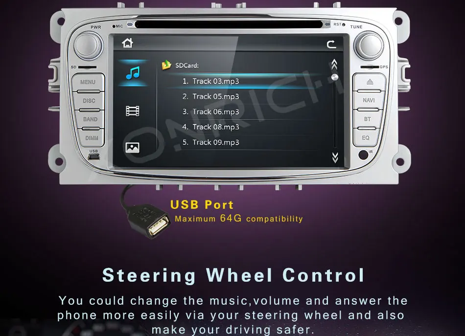 Sale 2 Din Car Radio DVD Player for FORD/Focus 2 3 S-MAX/Mondeo 4 C-MAX/Galaxy Kuga Multimedia GPS Navigation Head unit Stereo Audio 6