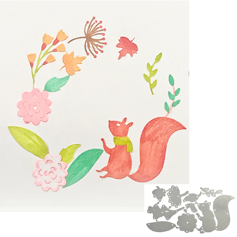 

Little Fox Flower leaves Metal Cutting Dies Mold Scrapbook Craft Mold Template Embossing Paper Mold Making New
