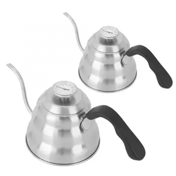 

Handle Coffee Water Tea Narrow Mouth Anti-skid Pot with Thermometer Stainless Steel