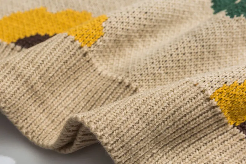 GONTHWID подсолнечника вязаные свитера в стиле Харадзюку Повседневный пуловер вязаный, вязаный джемпер, свитер Топы уличная модная одежда в стиле «хип-хоп»