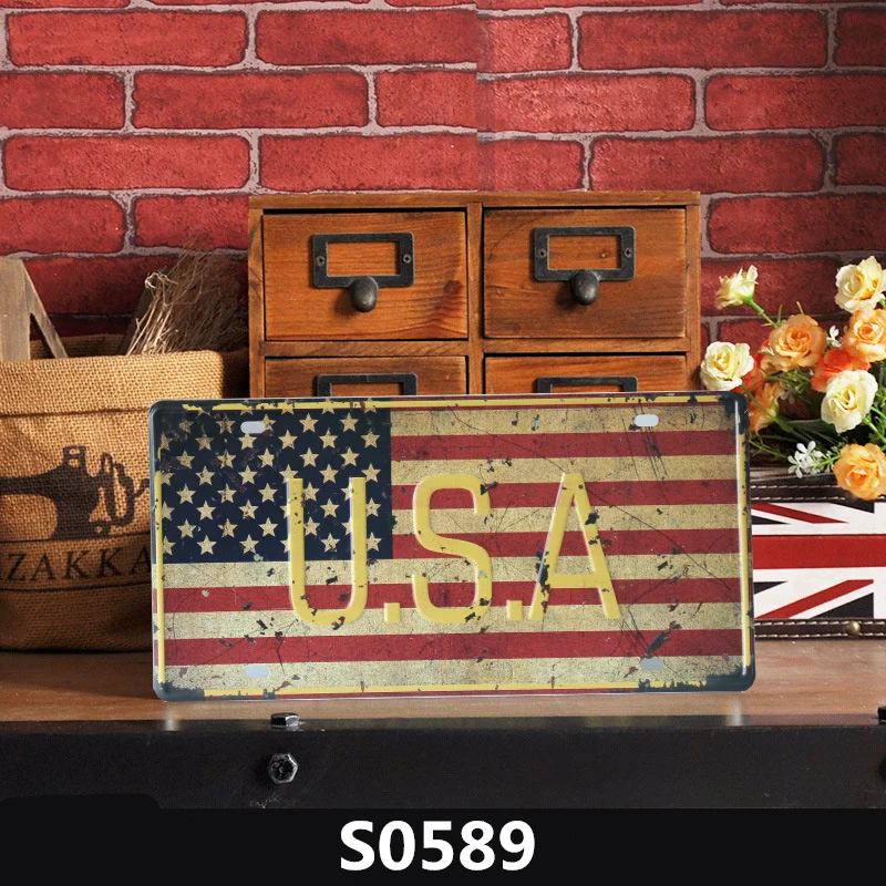 S0589 Шоссе 66 США, винтажные металлические жестяные знаки, номерной знак автомобиля, табличка, плакат, бар, клуб, стена, гараж, домашний декор, украшение для магазина - Цвет: S0589