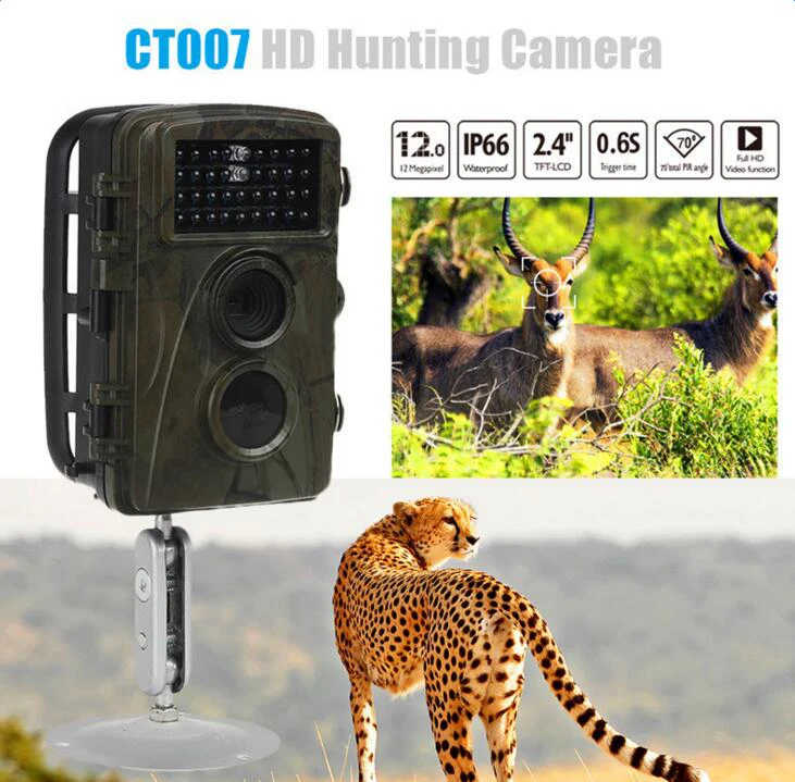 CT007 охотничья камера IP66 Водонепроницаемая 1080P HD 12MP 34 шт. 940nm инфракрасный светодиодный 65ft ночного видения наружная камера s