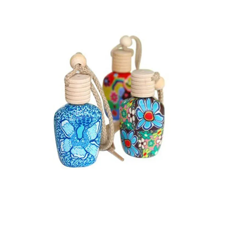 

Soft Pottery Bottle Aromatherapy Refillable Bottles Perfume Pendant Air Freshener Refillable Bottle Handmade 25pcs/lot