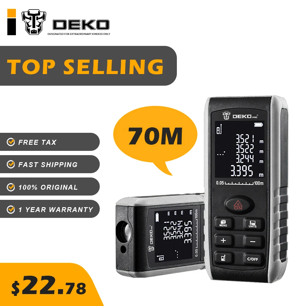Лазерный дальномер DEKO LRE521 50/70/100 м угол обзора|Лазерные дальномеры| |