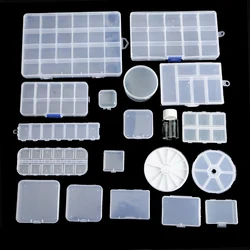 Transparent Plastic Storage Jewelry Box Compartment Adjustable Beads Earring Container For Jewelry Rectangle Box Case Display