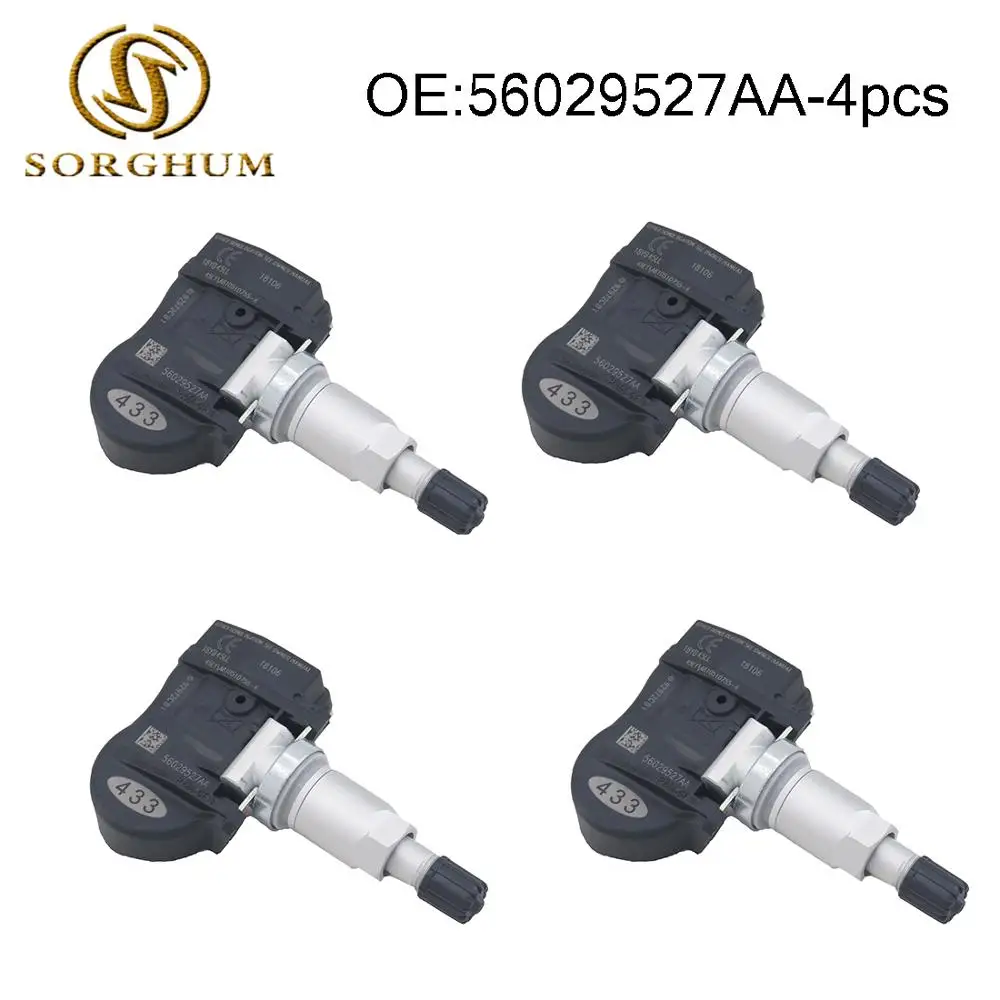 4pcs 56029527AA Tire Pressure Sensor TPMS 433 MHz for Chrysler Dodge