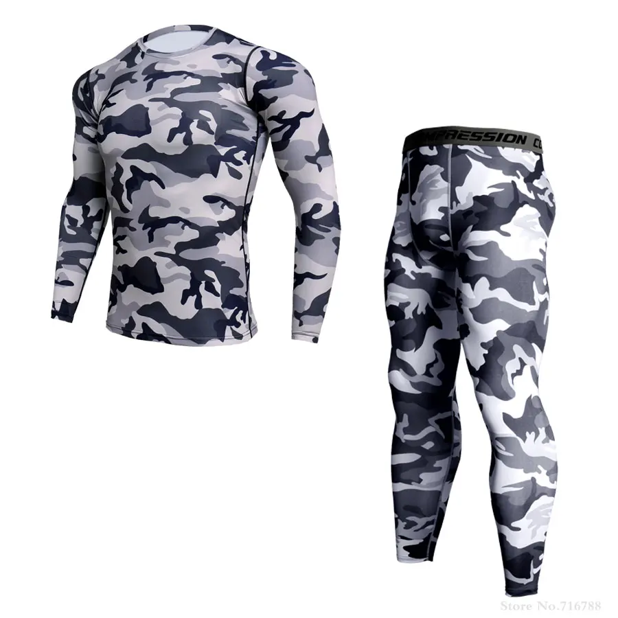 

Men's Clothing Winter First Layer Jogging Skin Care Kits Moisture Wicking Tracksuit Men MMA Compression Tight Men Suit 3 Pieces