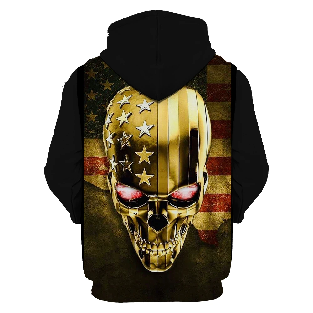 Showtly Horro Skull Mens Hoodies Jack Skellington Halloween Costumes Casual Anti Social Club Man Streetwear