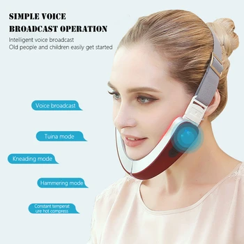 

Face Lifter EMS Micro Current Facial Massager Red Blue Light Skin Care Tools Hot Compress Beauty Products Face Thinning Machine