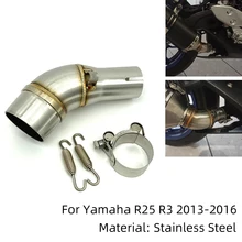REALZION Motorrad Slip Auf Nahen Auspuff Link Rohr Adapter Stecker Hinzugefügt Beschichtung Prozess für Yamaha R25 R3 R 25 2013   2016