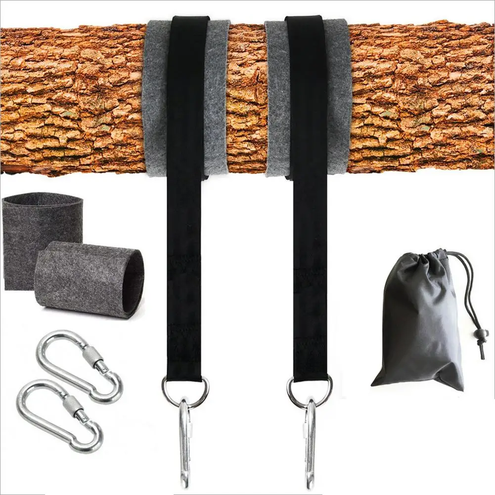 

High Durable Safety Strength Polyester Heavy Duty Swing Straps Hanging Kit Hammock Straps With Lock Carabiner Hooks