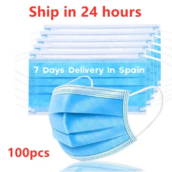 

Face Mask Disposable 7 Days Delivery In Spain Non Wove 3 Layer Ply Filter Medical Surgical Mask Mouth Earloops Masks