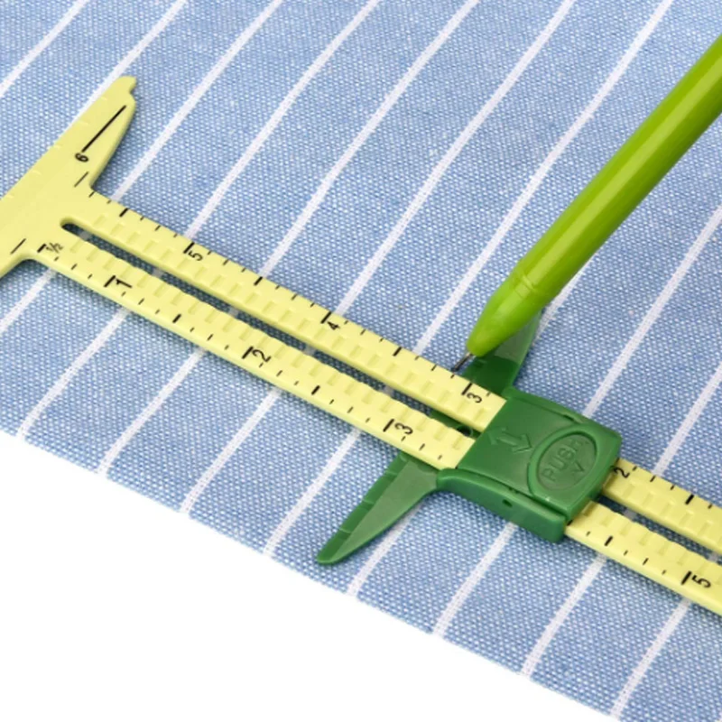 Size 2 Boao 2 Pieces Sliding Gauge Sewing Measuring Tools Plastic T Gauge for Sewing Quilting 
