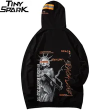 Для мужчин в стиле «хип-хоп» свитер с капюшоном забавные Монро с изображением пистолета! Модная уличная Harajuku пуловер с капюшоном больших размеров в стиле "хип-хоп", малыши, рубашки черного цвета