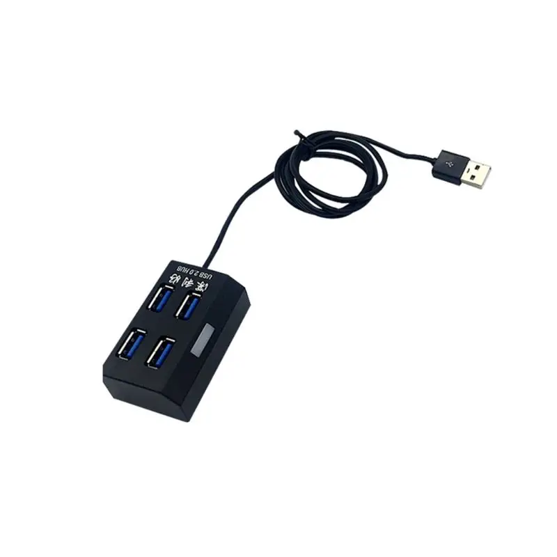 Высокоскоростной 4 порта несколько USB 2,0 концентратор USB разветвитель адаптер для ПК компьютер Ноутбук Аксессуары для планшетов - Цвет: Черный