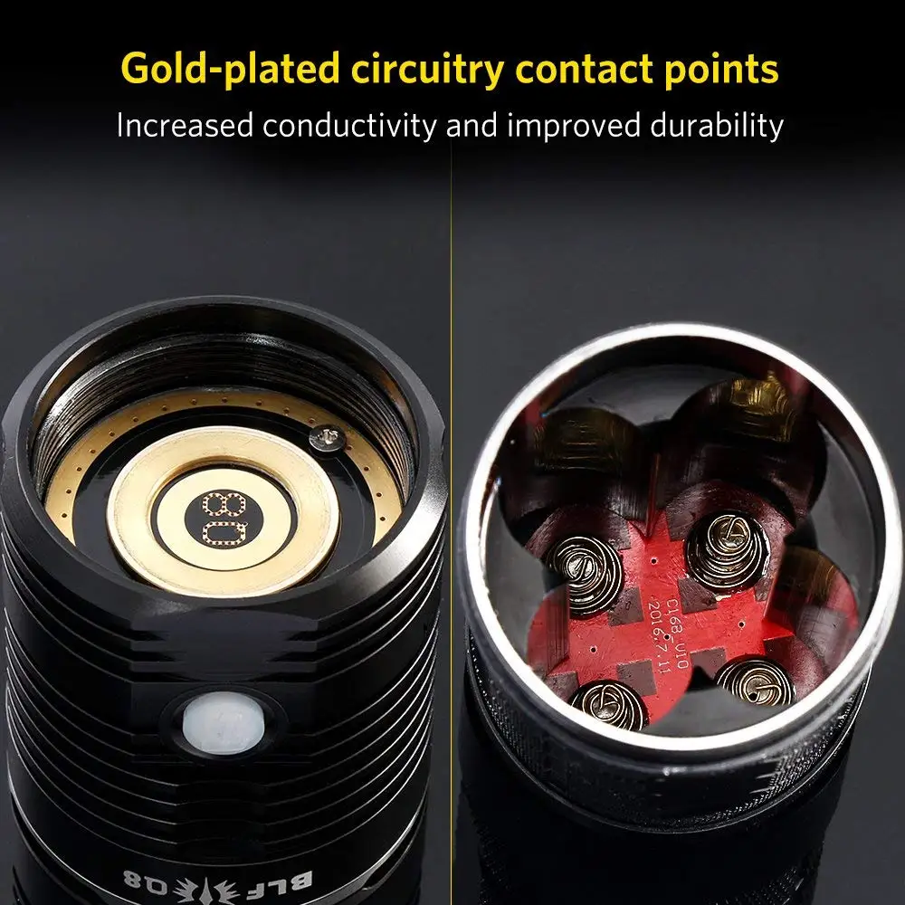  BLF Q8 4*XPL 5000lm Powerful LED Flashlight 18650 Professional Searchlight Multiple Operation Proce - 4000117290428