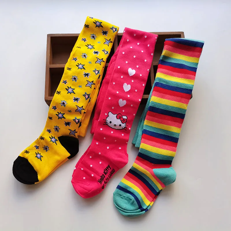 3PCS Girls Striped Tights Kids Stockings Spring Autumn Christmas Baby Girl Floral Clothes Plaid Tights For Girls Kids Pantyhose