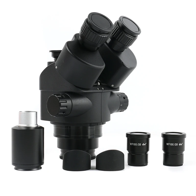 US $195.79 Black Trinocular Stereo Microscope Simul Focal 35 90x Zoom Barlow Objective Lens 144 Led Lamp Maintenance Workbench
