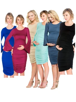 

Long Sleeve Butterfly Sleeve Maternity Evening Dress Maternity Trumpet Long Sleeve Loose One-piece Skirt Casual One-piece Skirt