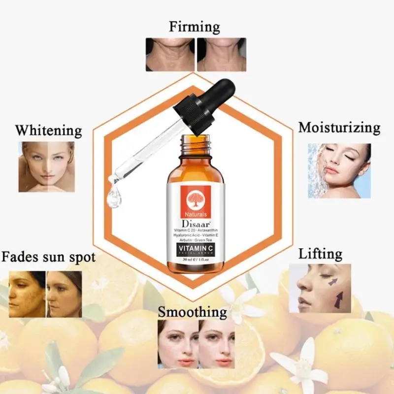 Vitamin C Serum Whitening Serum 30ml Hyaluronic Acid Face Cream Remover Freckle Spots Skin Care Vitamin C Serum Whitening Serum 30ml Hyaluronic Acid Face Cream Remover Freckle Spots Skin Care
