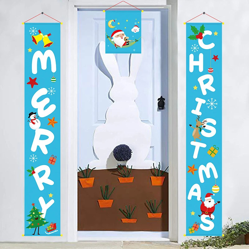 

Home Wall Door Window Ceiling Welcome Christmas Banner Party Decor Painting Set