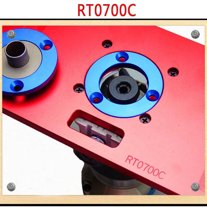 Aluminum Router Table Insert Plate W/ 2 Router Insert Rings for Woodworking Benches Wood Router Trimmer Models Engraving Machine