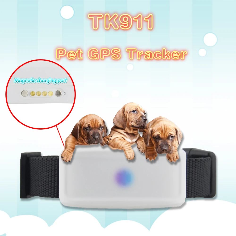 GPS трекер TK911 для домашних животных устройство слежения за котами и собаками SOS