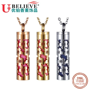 

Ubelieve Aroma Necklace 316L Stainless Steel Aromatherapy Essential Oil Diffuser Perfume Box Locket Pendant Jewelry