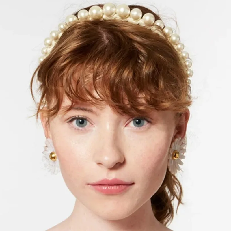 Big Pearl Headband Women Bow Sunflower Hoops Girls Hair Accessories Fashion Jewelry accesorios para el cabello mujer Hairbands |