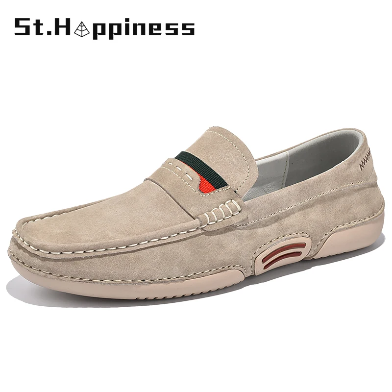 Shoes Loafers Moccasins Big-Size Brand Suede Breathable Mens Casual Fashion New Hot
