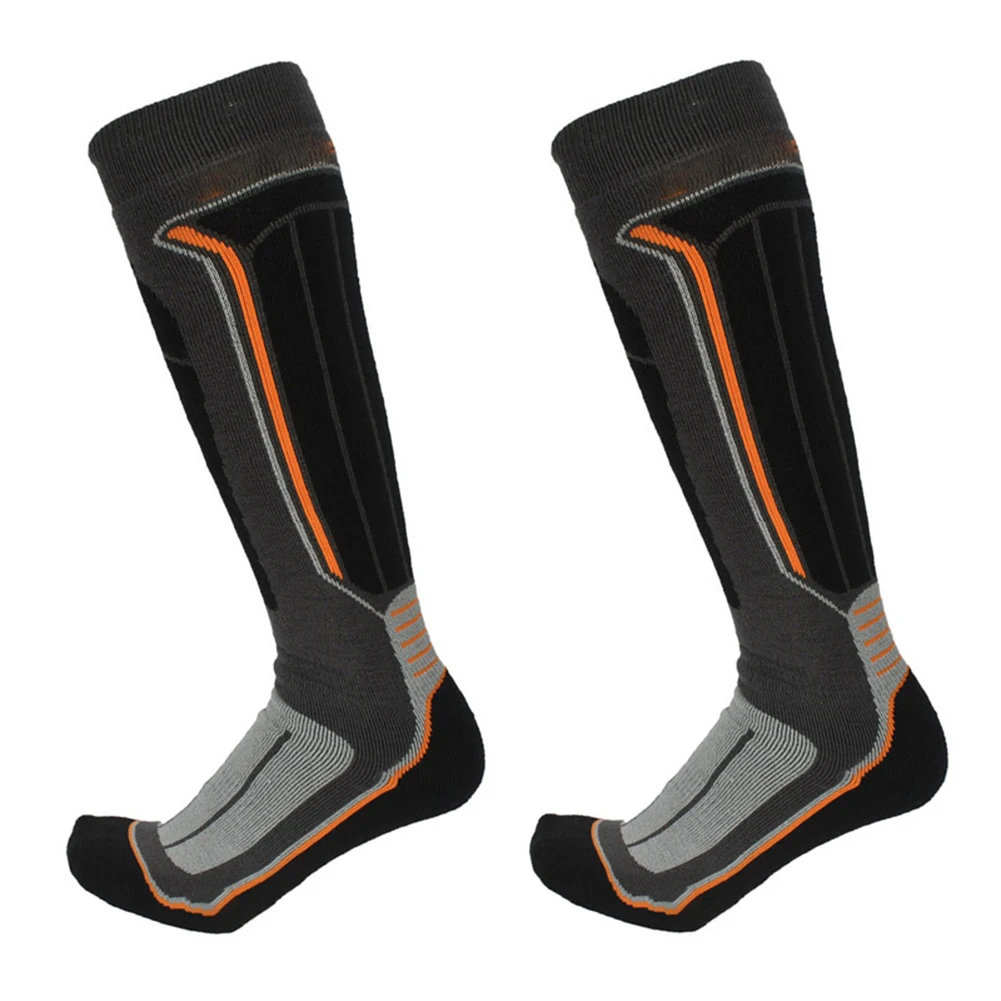 Мужские зимние спортивные носки, шерсть, теплые, дышащие, длинные, теплые, для снега, лыжный носок, для улицы, для походов, лыж, велоспорта - Цвет: Orange