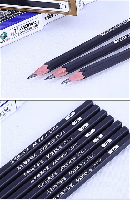 Marie's 12 Pcs Sketching Drawing Pencils with Box Set for Artists Students  Kids Art Supplies School Stationery - AliExpress