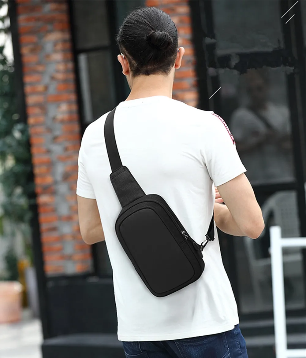 

POSO Bag USB Casual Men's Chest Bag Waterproof Outdoor Shoulder Bag Multi-function Diagonal Bag