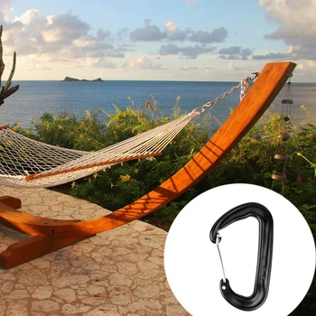 

Aviation Aluminum Hook Buckle D Ring Lock Carabiner Clip Key Ring Buckle Screw Door Hook Spring Buckle for Hammock Camping Hikin
