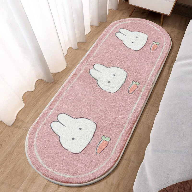 짧은 봉제 러그 침실, 귀여운  침대 옆 카펫, 어린이 방 장식, 미끄럼 방지 기계, 세탁 가능한 바닥 문 목욕 매트