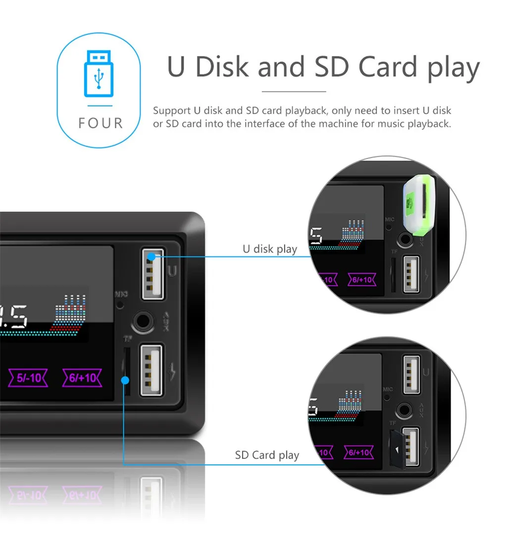 Bluetooth 4,0 M10 одиночный 1 DIN Авторадио автомобильный стерео MP3 плеер в тире AUX-In FM радио приемник MP3 головное устройство автомобильный аудио плеер