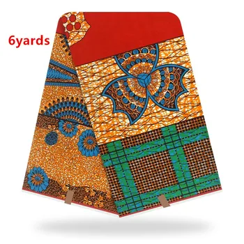 

6yards good quality wax cotton lace fabric amazing wax fabric for women party dress free shipping F1FHMA053