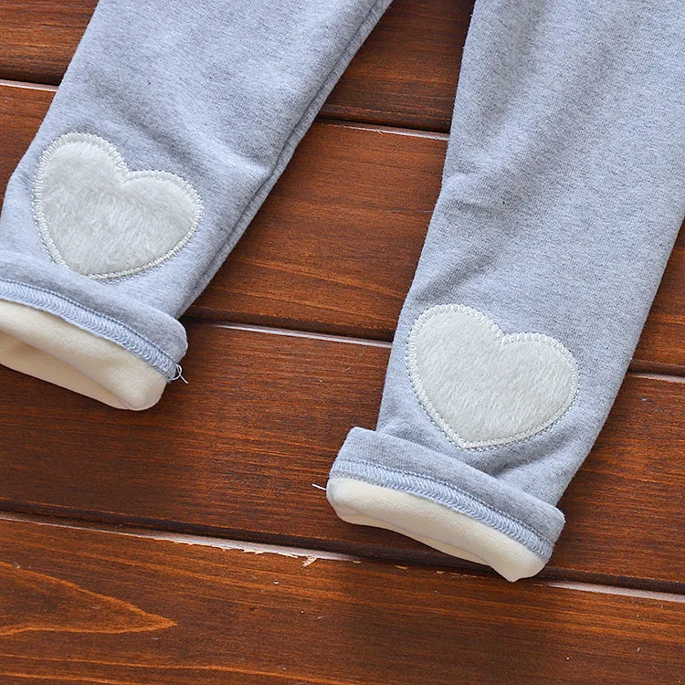 Crawler Girls' Trousers Children Baby Heart Shape Leggings Infants Children Pants with Velvet Sub-Small CHILDREN'S Thick Trouser