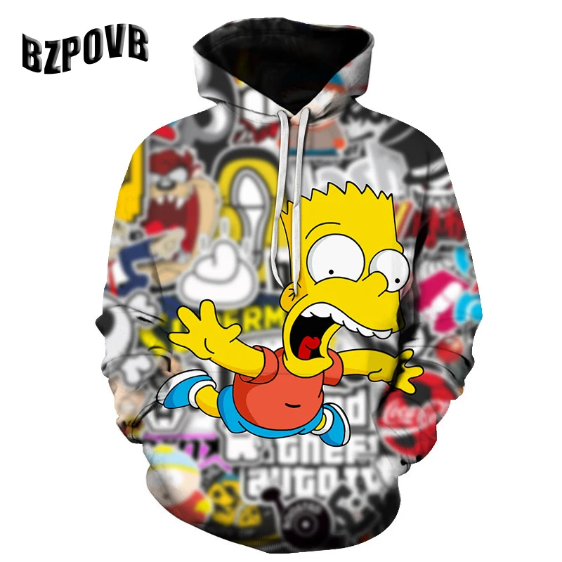 

Simpson headr Men Hoodies Sweatshirts 3D Printed Funny Hip HOP Hoodies Novelty Streetwear Hooded Autumn Jackets Mlae Tracksuits