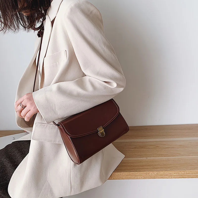 

Literature And Art Retro Lock Crossbody Bag 2019 New Style Japanese-style Mori Girl Square Sling Bag Mini Versatile WOMEN'S Bag
