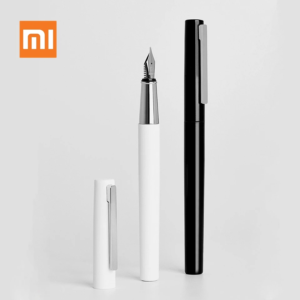 

Xiaomi Mijia BRIO Black/White Fountain Pen with Ink Bag Storage Bag Box Case 0.3mm Nib Metal Inking Pen for Writing Signing Pen