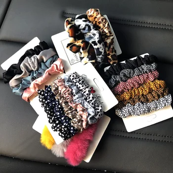 

Fashion Rubber Women Elastic Hair Bands Headband Scrunchie Set Ties Gum Ponytail Holder Hair Accessories For Girls