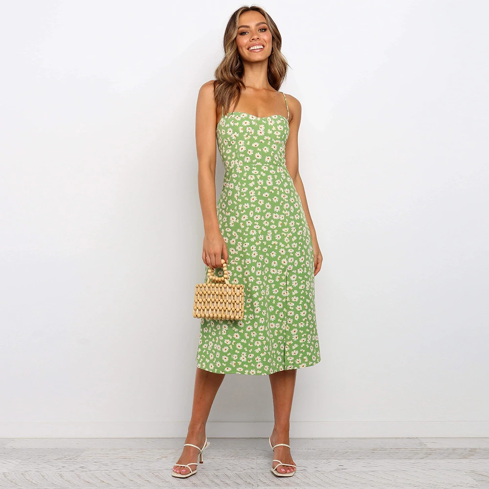 

The First Choice Of 2020 Women's Fashion In Spring And Summer Is The New Suspender Sexy Floral Little Daisy Dress Medium