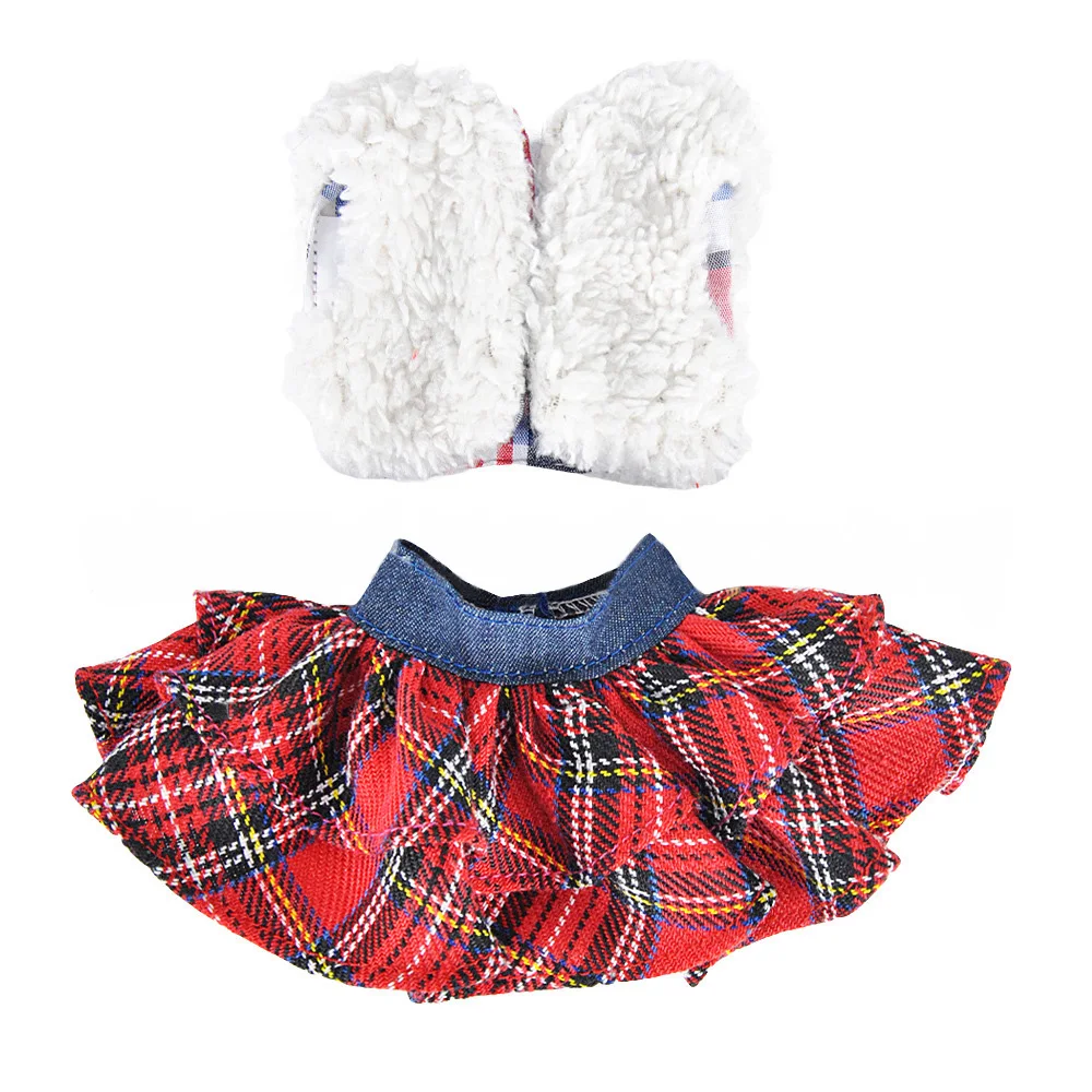 Рождественские традиционные игрушечные эльфы одежда куклы фартук смокинг сапоги платок платье - Цвет: vest skirt
