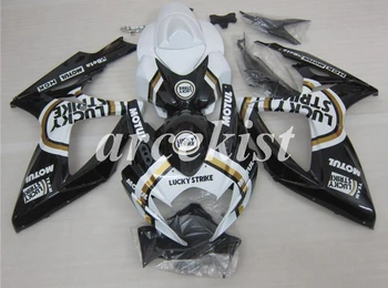 

New ABS Full Fairings Kit Fit For Suzuki GSX-R600 GSX-R750 K6 2006 2007 06 07 600 750 body set Custom black white lucky