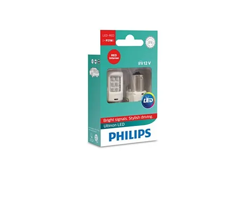  Lamp P21W 12V-LED (BA15s) 1.9W RED Ultinon LED (the pack. 2 pieces) PHILIPS 11498ULRX2 - 10000008061239