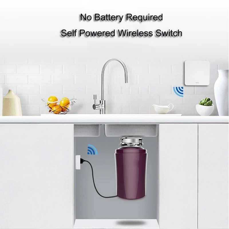 

Garbage Disposal Wireless Switch Food Waste Disposers Switch Remote Control EU Plug 16A for 1HP No Drilling Air Switch(Eu Plug)