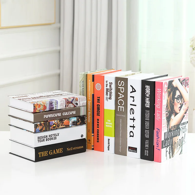 Поддельные книги моделирование книги украшения современный простой английский реквизит книжные украшения творческий мягкий книжный ящик магазин при фабрике