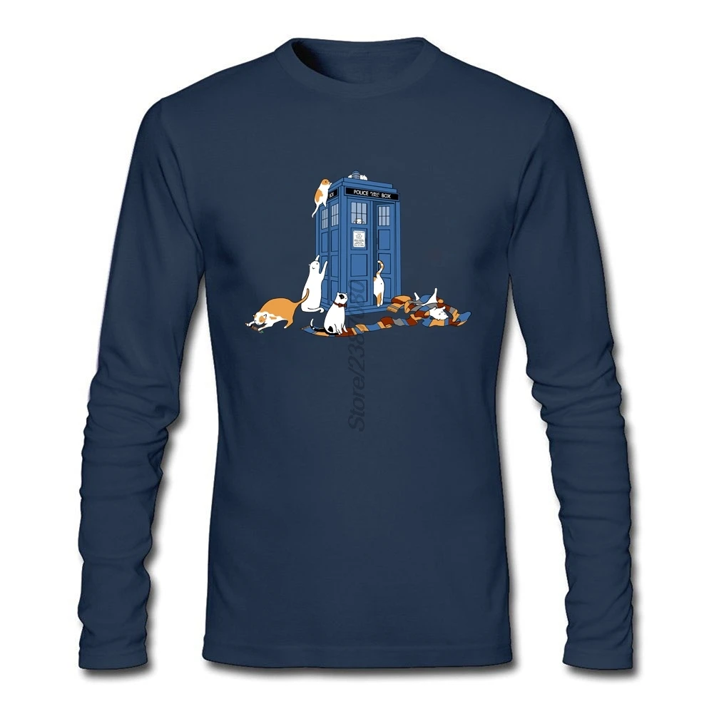 Hipster Doctor Who DR WHO T Shirt Undertale T Shirt Men Cotton Crewneck Long Sleeve Custom Funny T Shirts